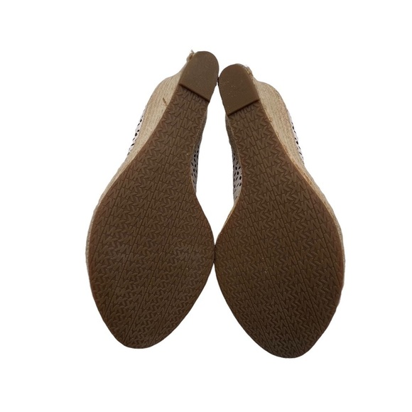 MICHAEL Michael Kors White Olivia Peep Toe Espadrille Wedge Heels Size 8 1/2 - Picture 9 of 9